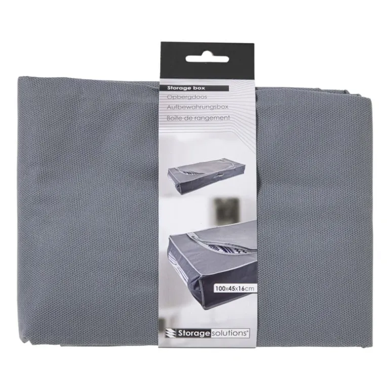 Opberghoes voor dekbed of kussens - grijs - 15x100x45 cm