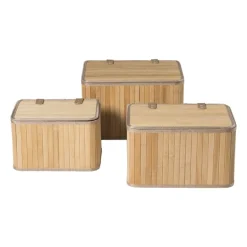 Opbergmand met deksel Oscar - 20x23x33 cm - naturel