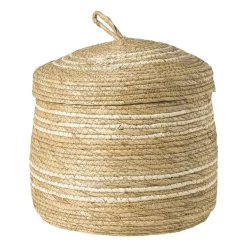 Opbergmand rond - beige - ø30x30 cm
