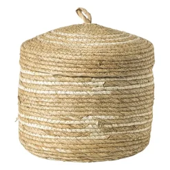 Opbergmand streep - beige - ø25x25 cm