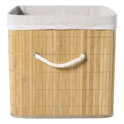 Opbergmand vierkant hoog - bamboe - 30x30x30 cm
