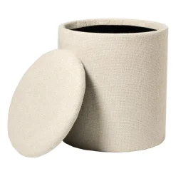 Opbergpoef Debby - beige - ø35x40 cm
