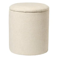 Opbergpoef Debby - beige - ø35x40 cm