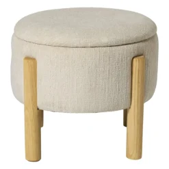 Opbergpoef Mandy - beige - ø45x38 cm