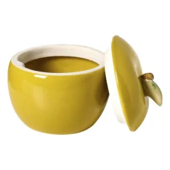 Opbergpot appel met deksel - groen - 8.8x8.2x8 cm