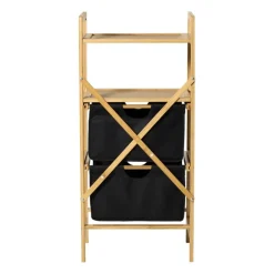 Opbergrek met twee laden - bruin/zwart - 96x44x33 cm