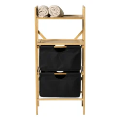 Opbergrek met twee laden - bruin/zwart - 96x44x33 cm