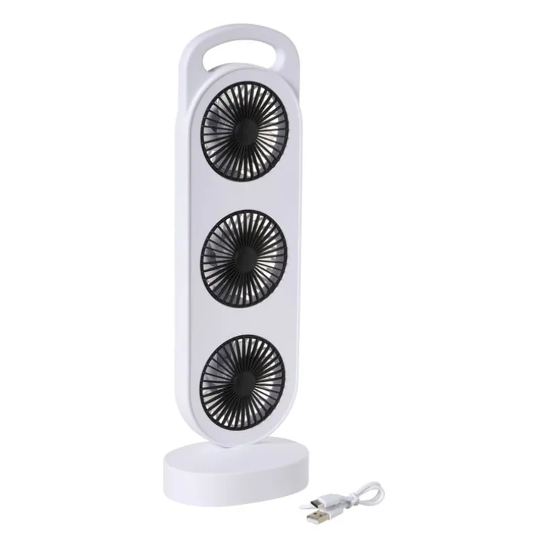 Oplaadbare USB ventilator - wit - 37.5x13x8.7 cm