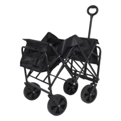 Opvouwbare bolderkar - zwart - 103x54x108 cm