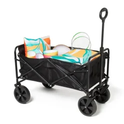 Opvouwbare bolderkar - zwart - 103x54x108 cm