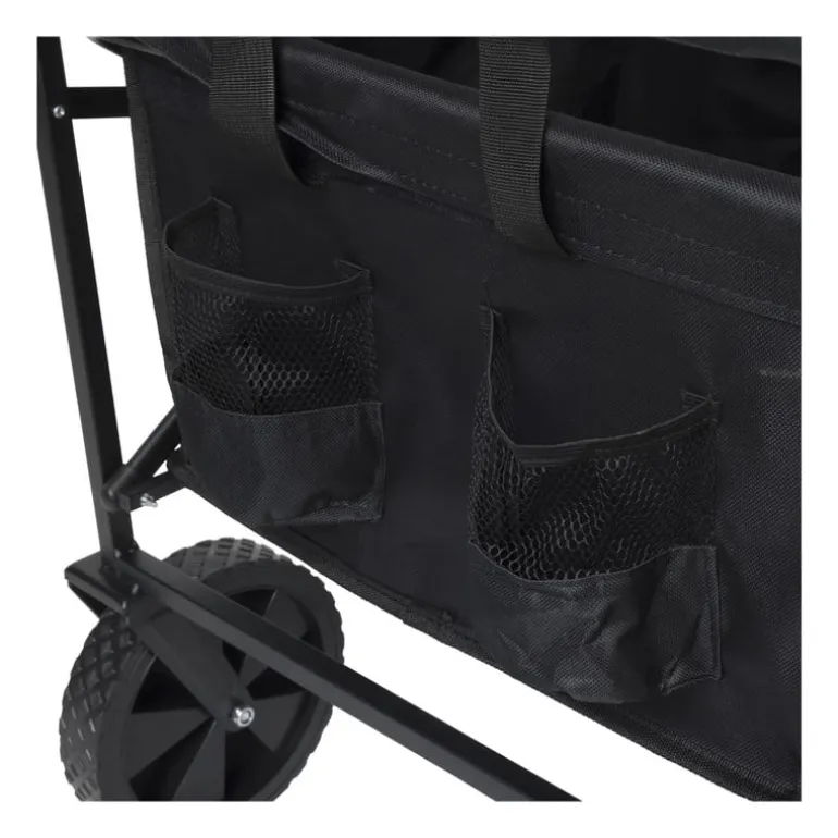 Opvouwbare bolderkar - zwart - 103x54x108 cm