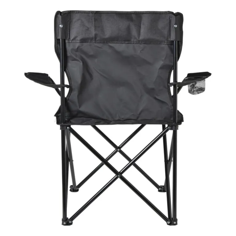 Opvouwbare campingstoel - zwart - 80x75x50 cm