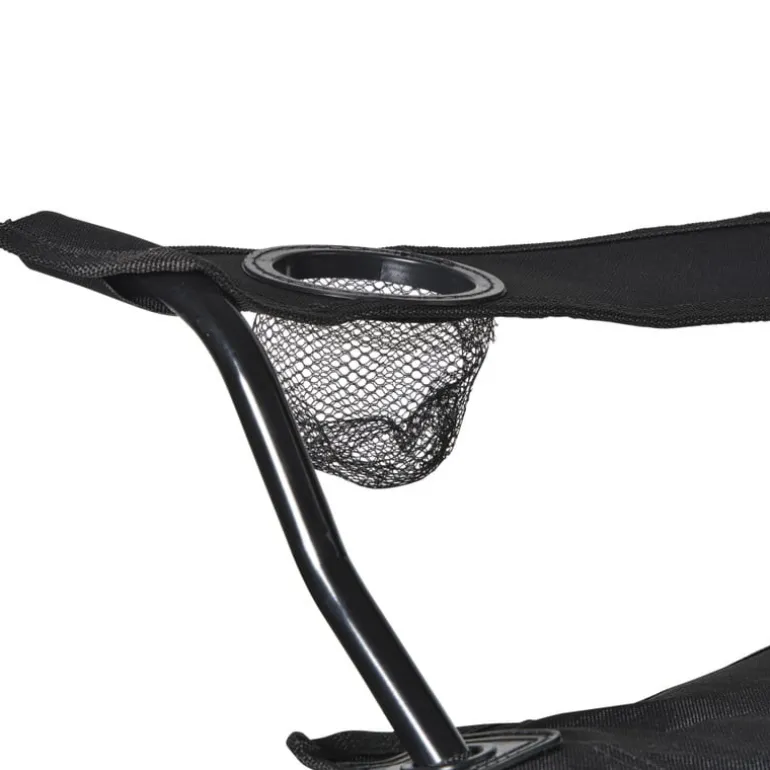 Opvouwbare campingstoel - zwart - 80x75x50 cm