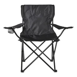 Opvouwbare campingstoel - zwart - 80x75x50 cm