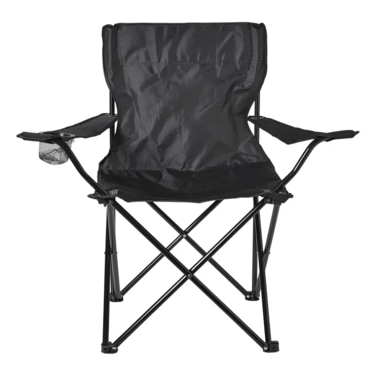 Opvouwbare campingstoel - zwart - 80x75x50 cm