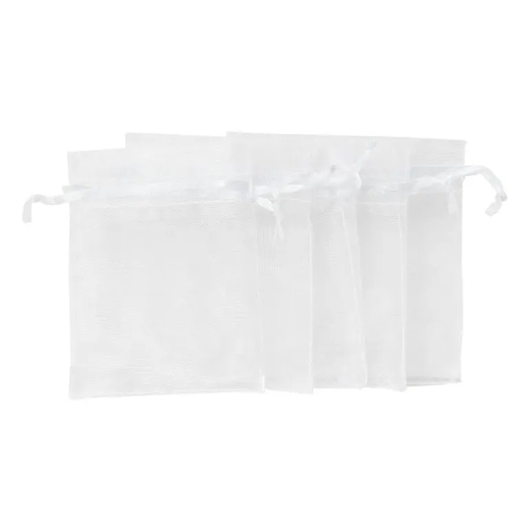 Organza zakjes - wit - 5 stuks