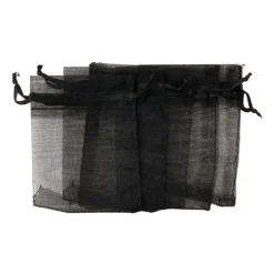Organza zakjes - zwart - 5 stuks