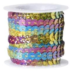 Pailettenband - multikleur - 5 meter