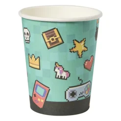 Papieren bekers game - multikleur - set van 8