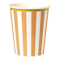 Papieren bekers - gestreept - set van 8