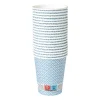 Papieren bekers met print - blauw/wit - ø9.1 cm