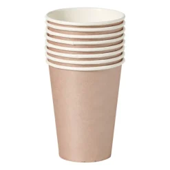 Papieren bekers - roségoudkleurig - set van 8