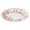 Papieren bordjes confetti ø18 cm - multikleur - set van 8