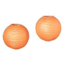 Papieren lampion - oranje - set van 2