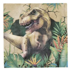 Papieren servetten dino - multikleur - set van 20