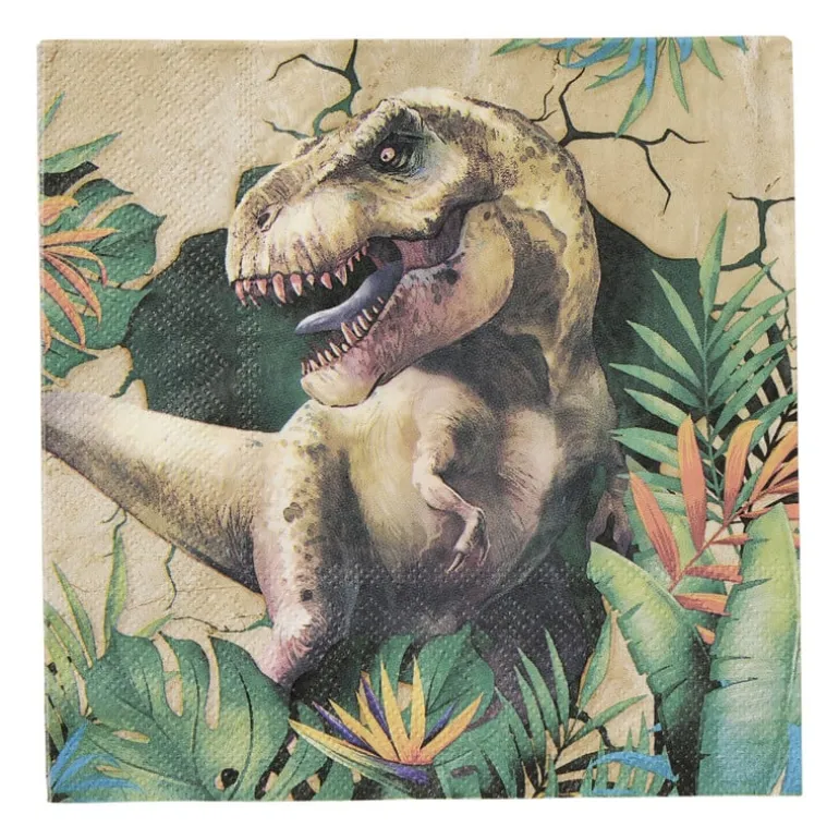 Papieren servetten dino - multikleur - set van 20