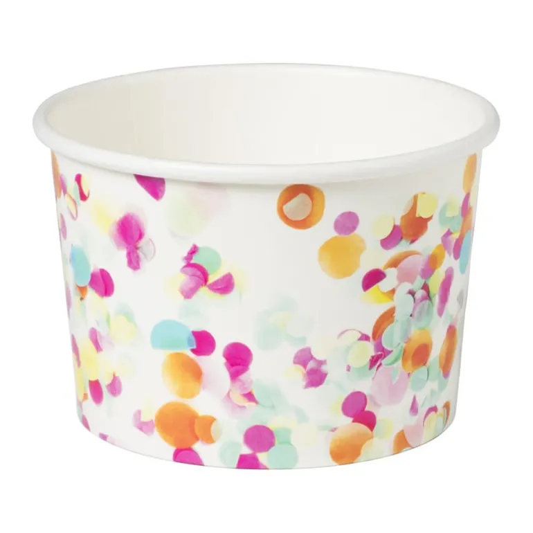 Papieren snackbakjes - confetti - set van 8