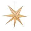 Papieren ster met licht - hout look - ⌀60 cm