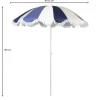 Parasol gestreept - blauw/wit - ø160x180 cm