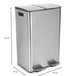 Pedaalemmer duo bin - 60 liter