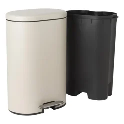 Pedaalemmer ovaal - beige - 30 liter
