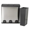Pedaalemmer triple bin - 3x20 liter