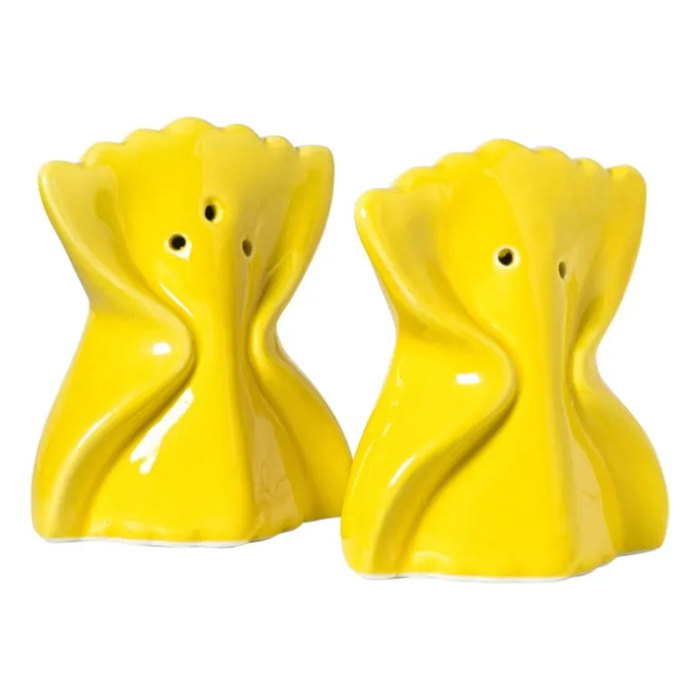 Pepervaatje pasta farfelle - geel - 8x6.5x4.5 cm