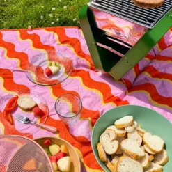 Picknick kleed - roze/oranje - 135x170 cm