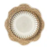 Placemat bloem wit - zeegras - ø38 cm