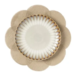 Placemat 3D bloem - bruin - ø38 cm