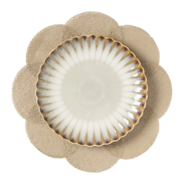 Placemat 3D bloem - bruin - ø38 cm