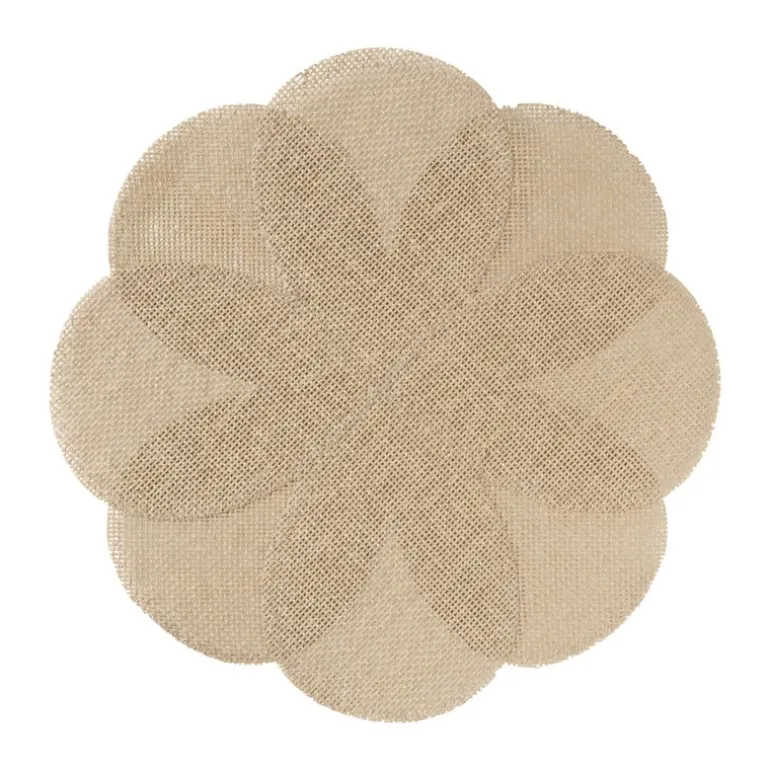 Placemat 3D bloem - bruin - ø38 cm