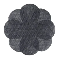Placemat 3D bloem - zwart - ø38 cm