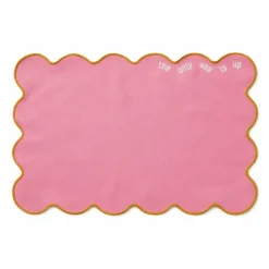 Placemat met quote - roze - 45x30 cm - Happy at Home by Sanny