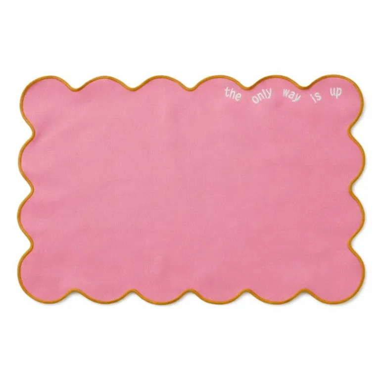 Placemat met quote - roze - 45x30 cm - Happy at Home by Sanny