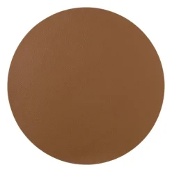 Placemat PU leer - bruin - ø38 cm