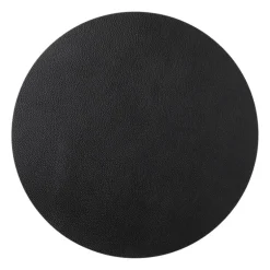 Placemat PU leer - zwart - ø38 cm