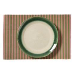 Placemats streep - roze/groen - set van 2