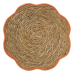 Placemat zeegras bloem - oranje