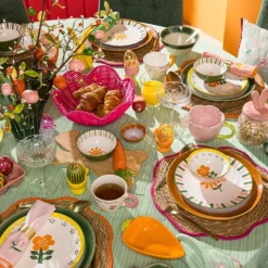 Placemat zeegras bloem - roze